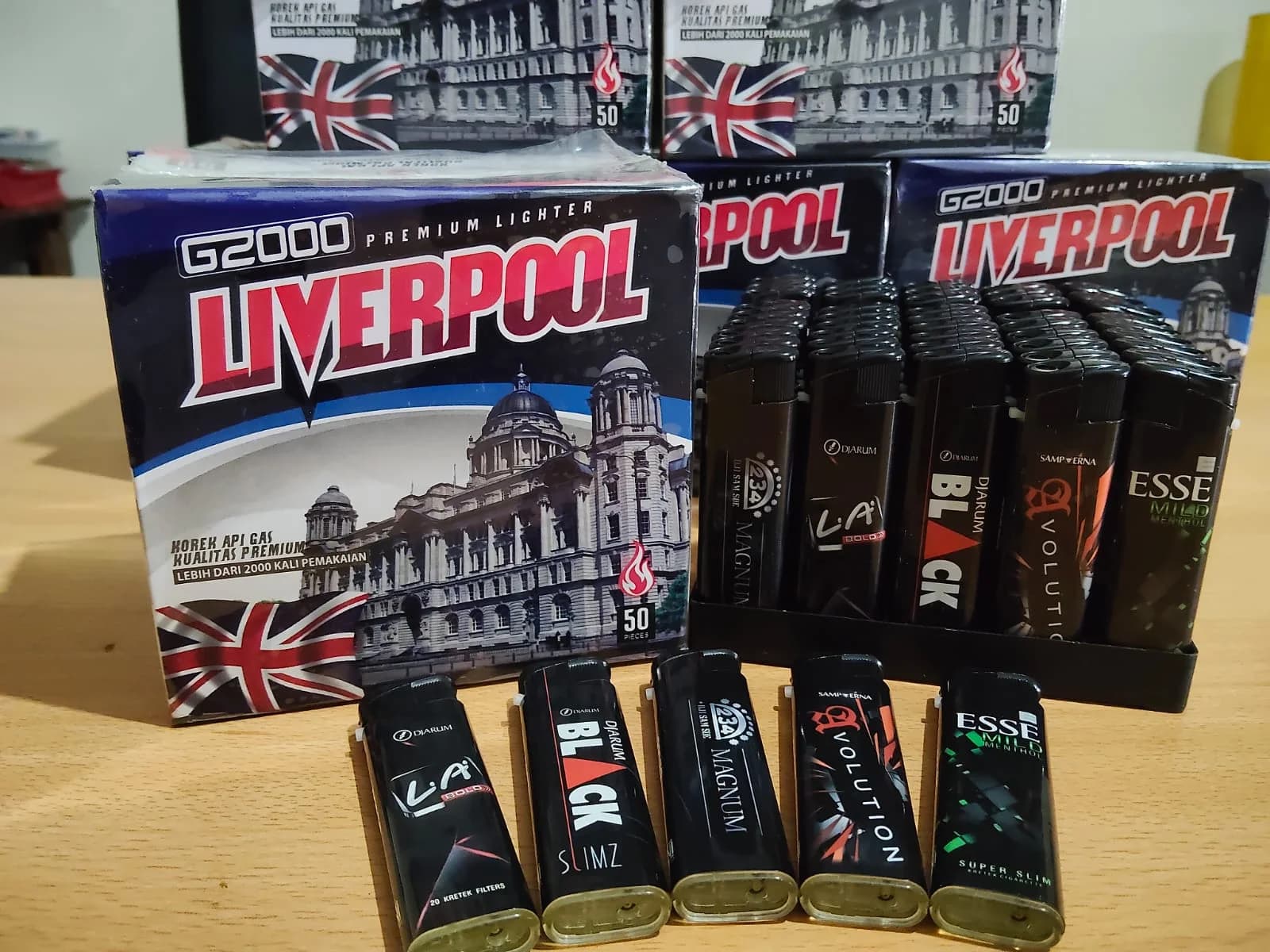 Korek Api Gas G2000 Liverpool Edisi Rokok Slim (50 Pcs)