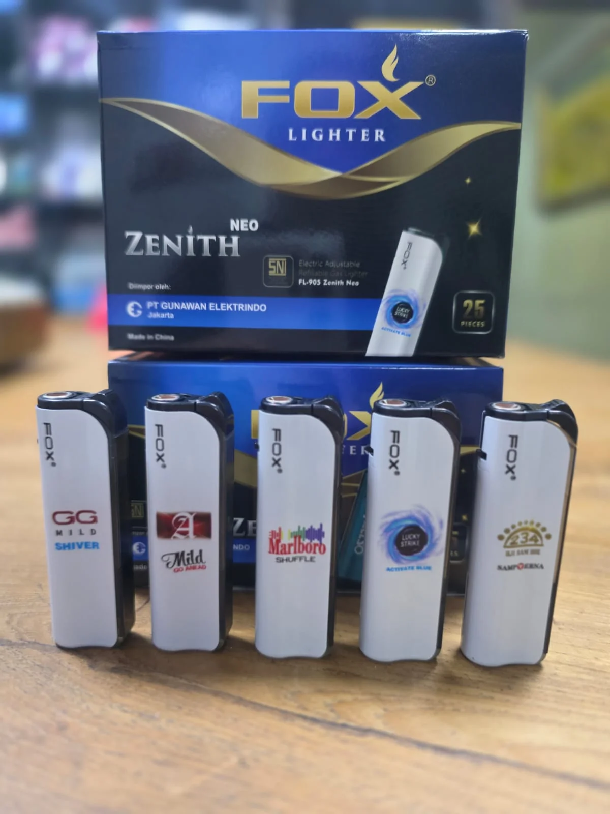 Korek Api Elektrik FOX Zenith Neo FL-905 White Minimalist (25 Pcs)