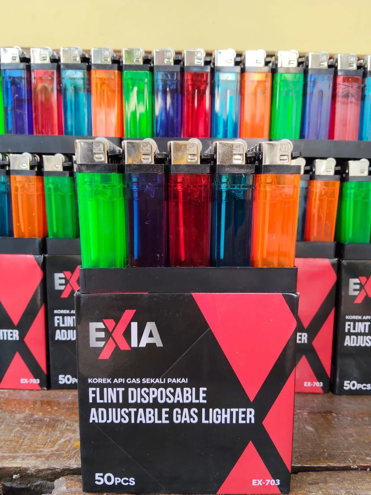 Korek Api Gas EXIA EX-703 Flint Adjustable (50 Pcs)