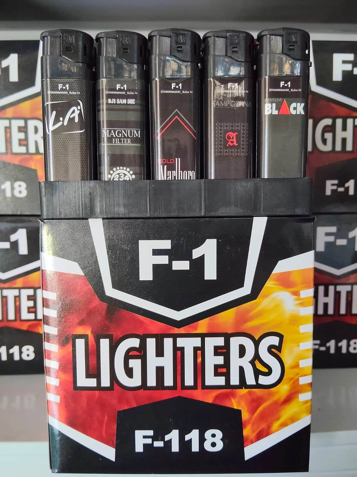 Korek Api Gas F-1 Lighters F-118 Cigarette Series (50 Pcs)