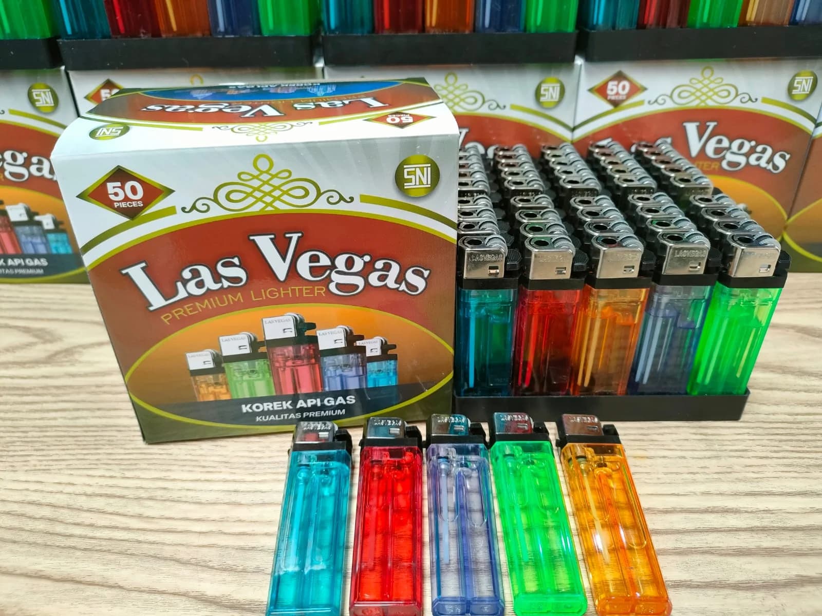 Korek Api Gas Las Vegas Crystal Series Box Set (50 Pcs)