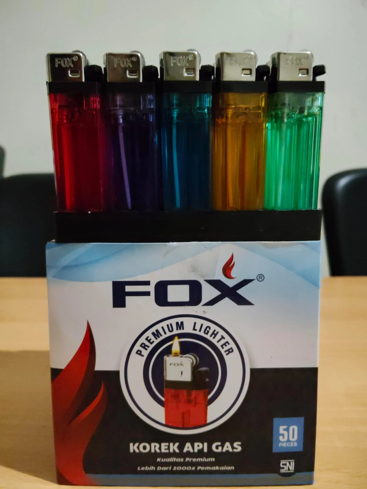 Korek Api Gas FOX Transparan Klasik 2000x Pemakaian (50 Pcs)