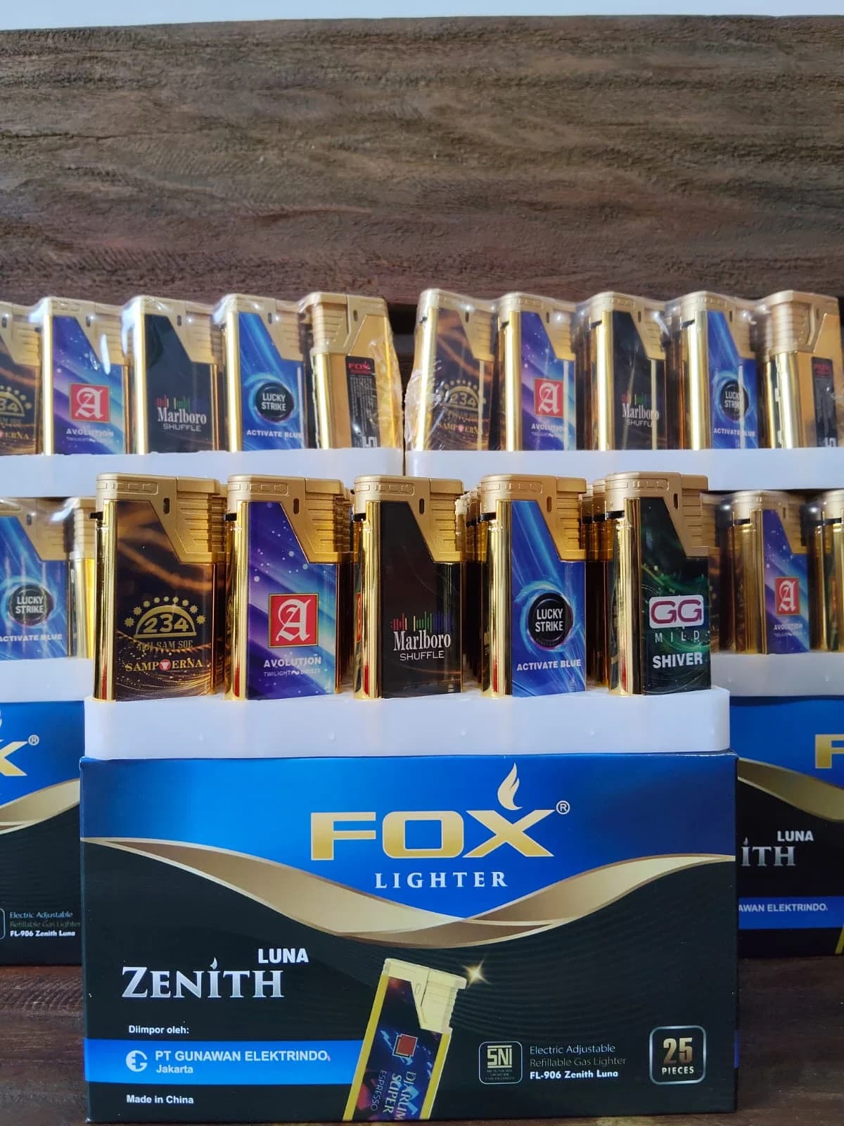 Korek Api Elektrik FOX Zenith Luna FL-906 Gold Edition (25 Pcs)