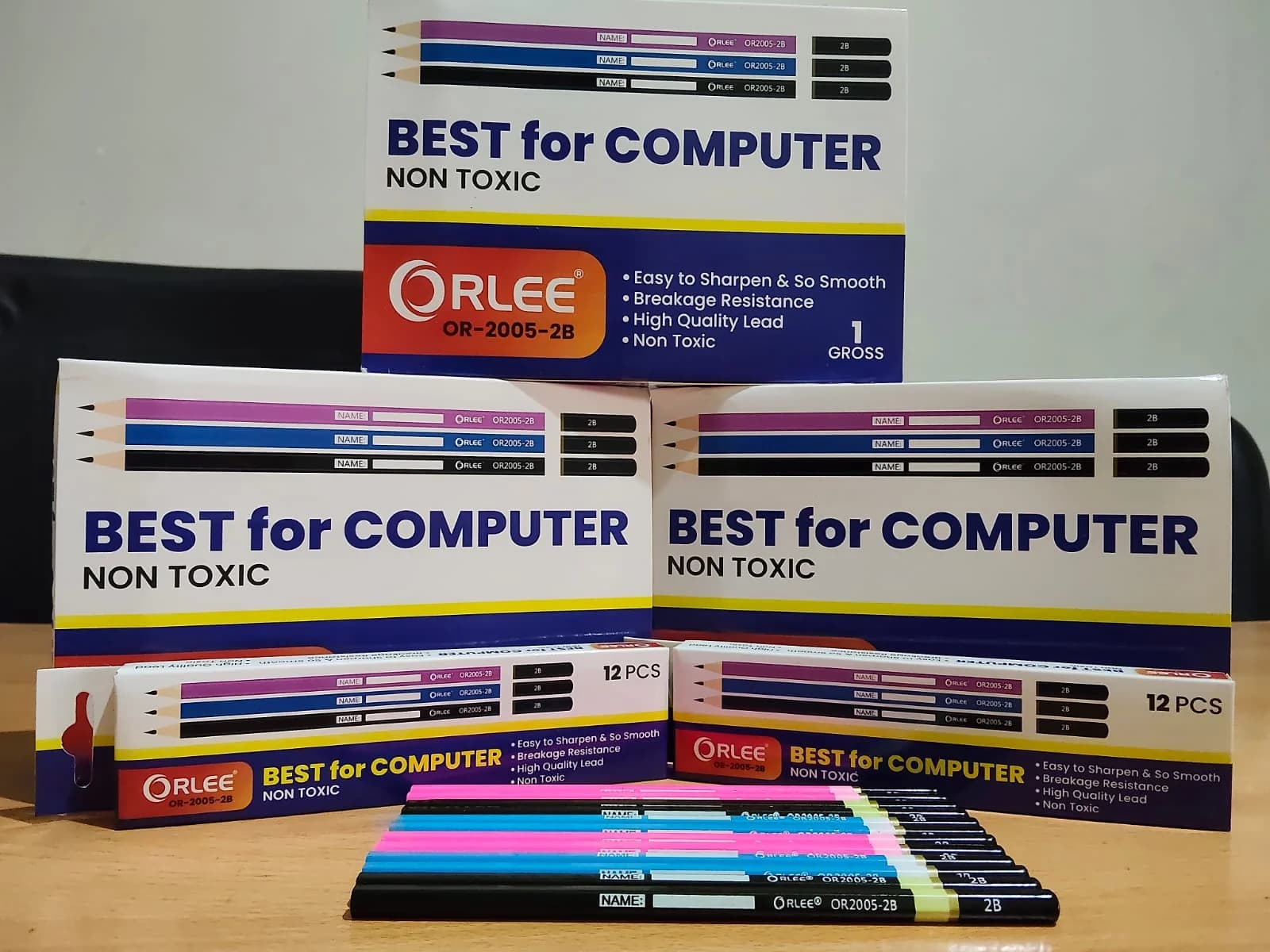 Pensil 2B ORLEE OR-2005-2B Khusus Ujian Komputer OMR & Sketsa (12 Pcs / Lusin)