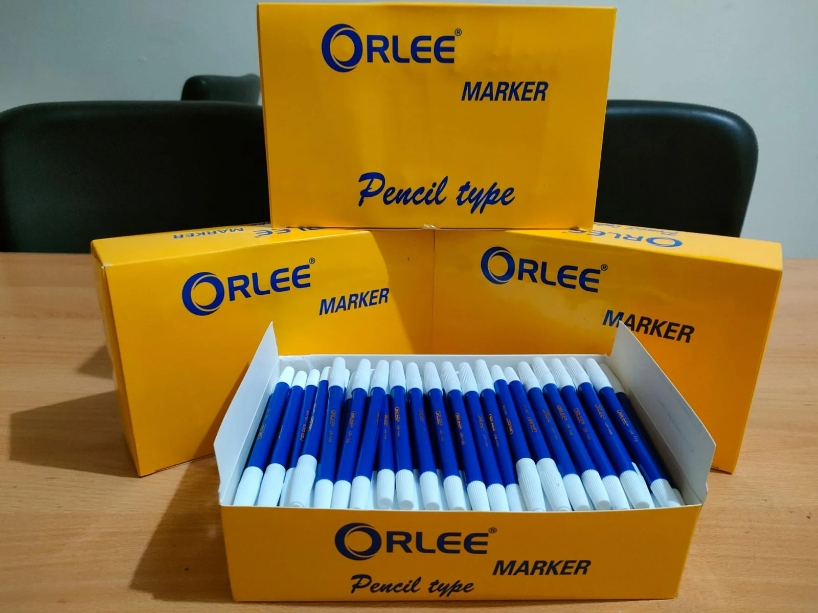 Spidol Permanen ORLEE Pencil Type Slim Body Cepat Kering Anti Pudar (12 Pcs)