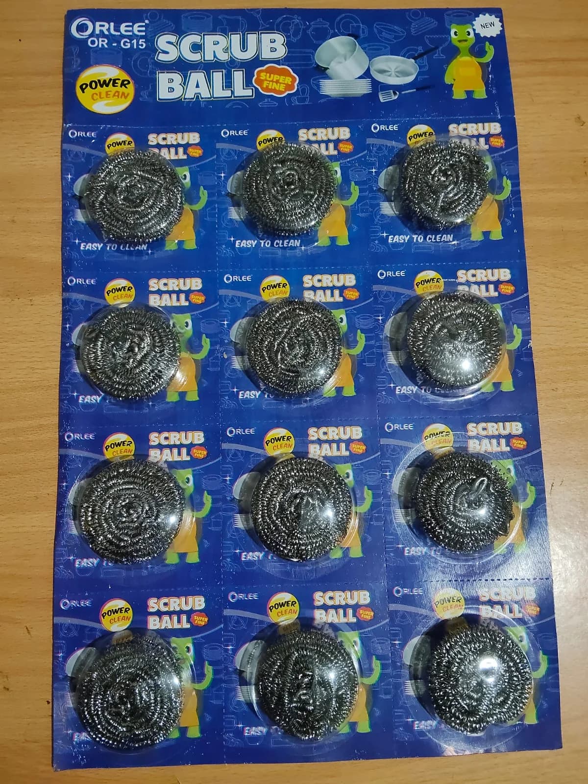 Sabut Kawat Stainless ORLEE OR-G15 Cuci Piring Anti Karat Lembaran Renceng Gantung (12 Pcs)
