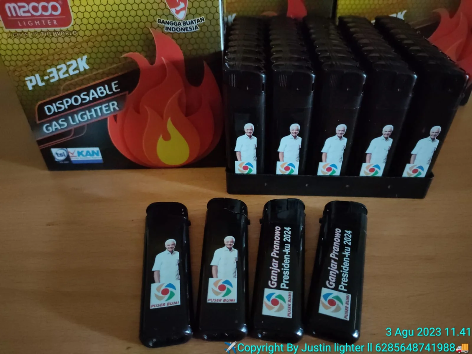 Korek Api Gas M2000 PL-322K Custom Print UV (50 Pcs) - Bangga Buatan Indonesia