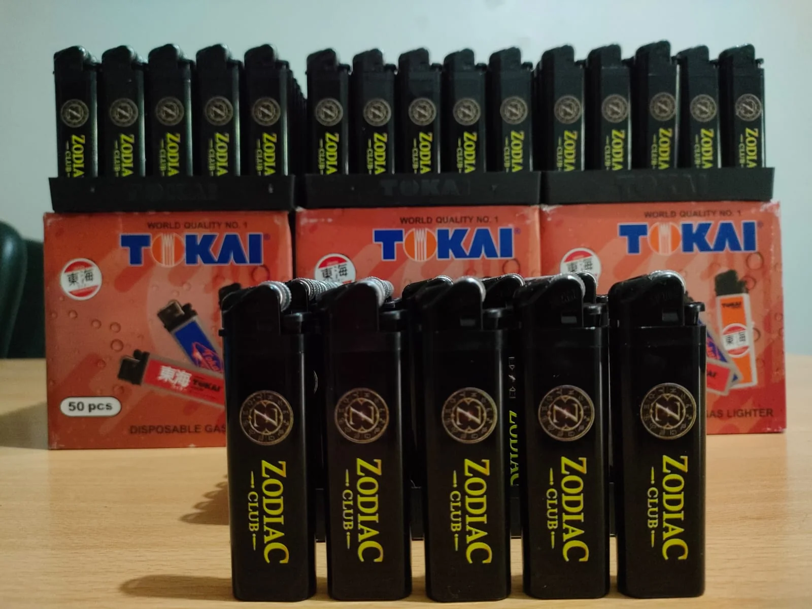 Korek Api Gas TOKAI Original Hitam Custom Print UV 2 Sisi (50 Pcs)